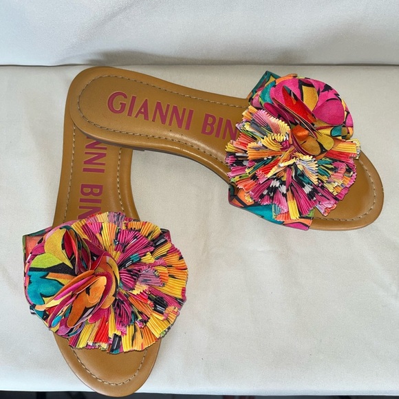 Gianni Bini Tan Leather Handle with Pink Accents - Picture 2 of 9